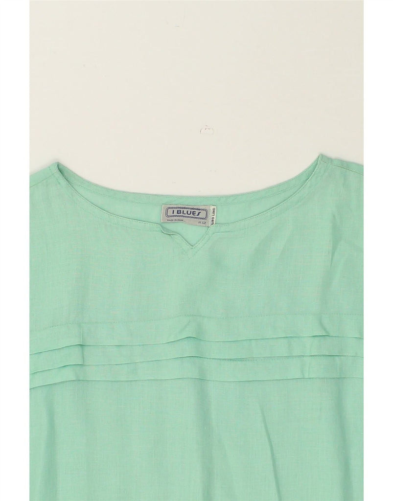 I BLUES Womens Sleeveless Blouse Top IT 42 Medium Green Linen | Vintage i Blues | Thrift | Second-Hand i Blues | Used Clothing | Messina Hembry 