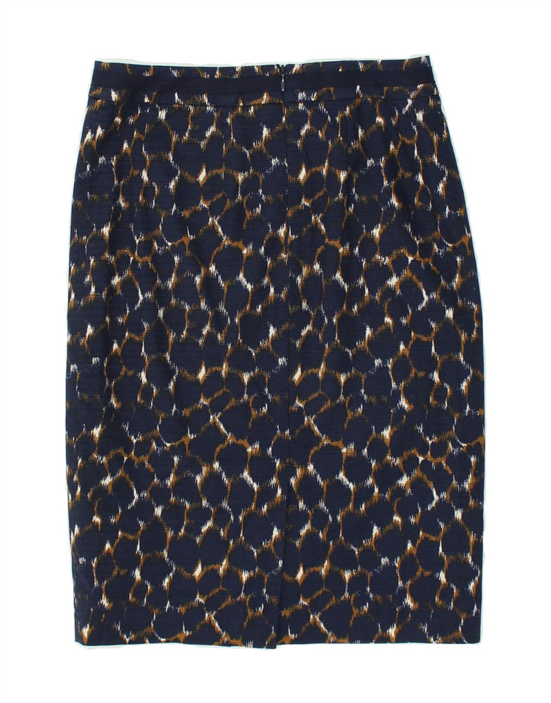 BODEN Womens Abstract Pattern Pencil Skirt UK 8 Small W28 Navy Blue Cotton | Vintage Boden | Thrift | Second-Hand Boden | Used Clothing | Messina Hembry 