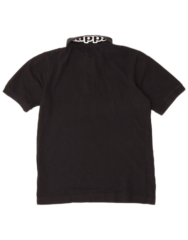 Kappa Mens Graphic Polo Shirt Small Black Cotton