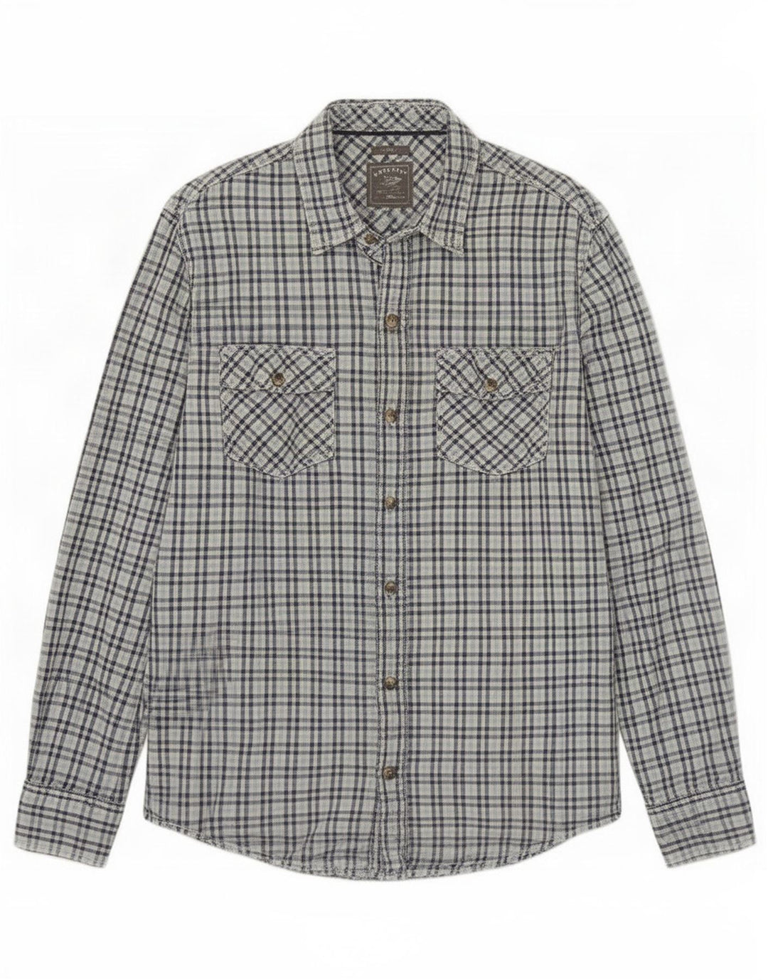 Fat Face Mens Slim Fit Shirt Large Blue Gingham Cotton