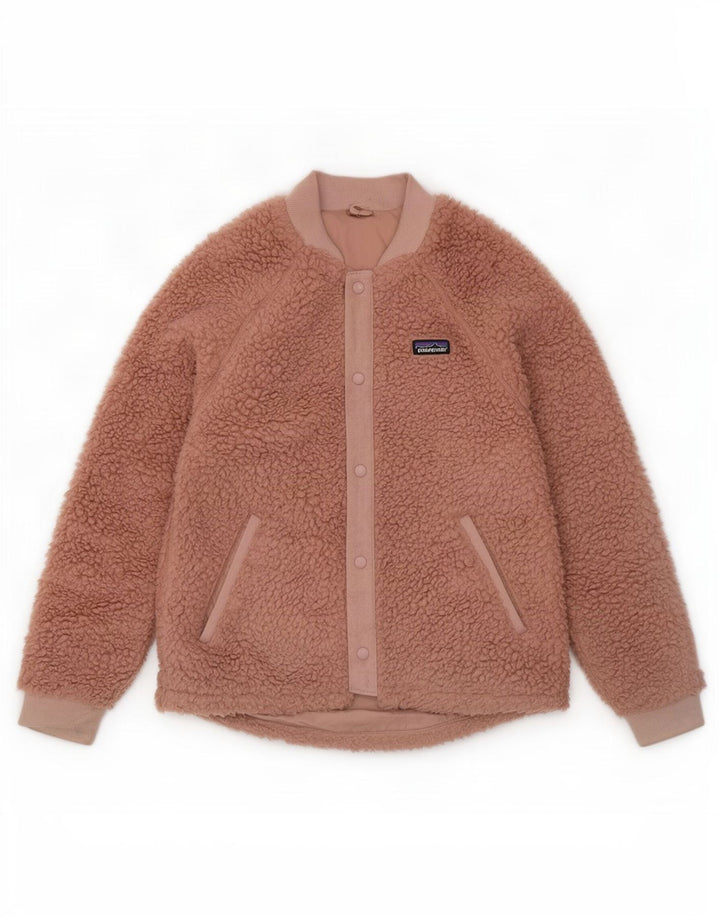 Patagonia Girls Fleece Jacket 9-10 Years Medium Pink Polyester