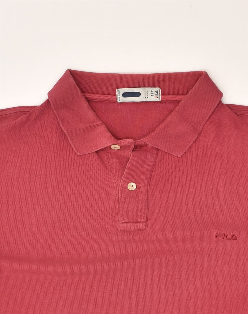 FILA Mens Polo Shirt IT 54 XL Red Cotton | Vintage Fila | Thrift | Second-Hand Fila | Used Clothing | Messina Hembry 