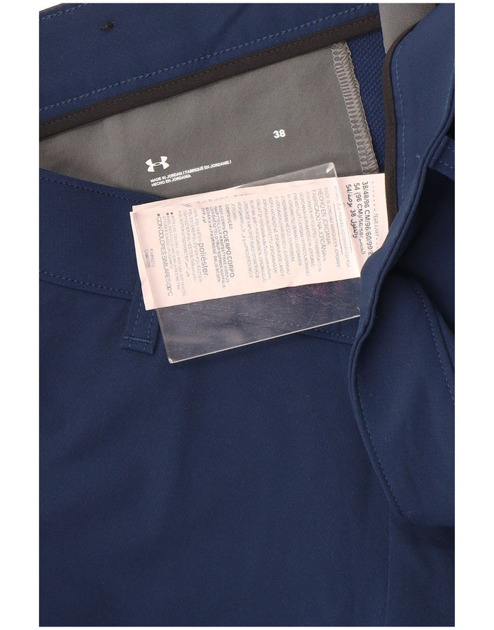 Under Armour Mens Chino Shorts W38 XL Navy Blue Polyester