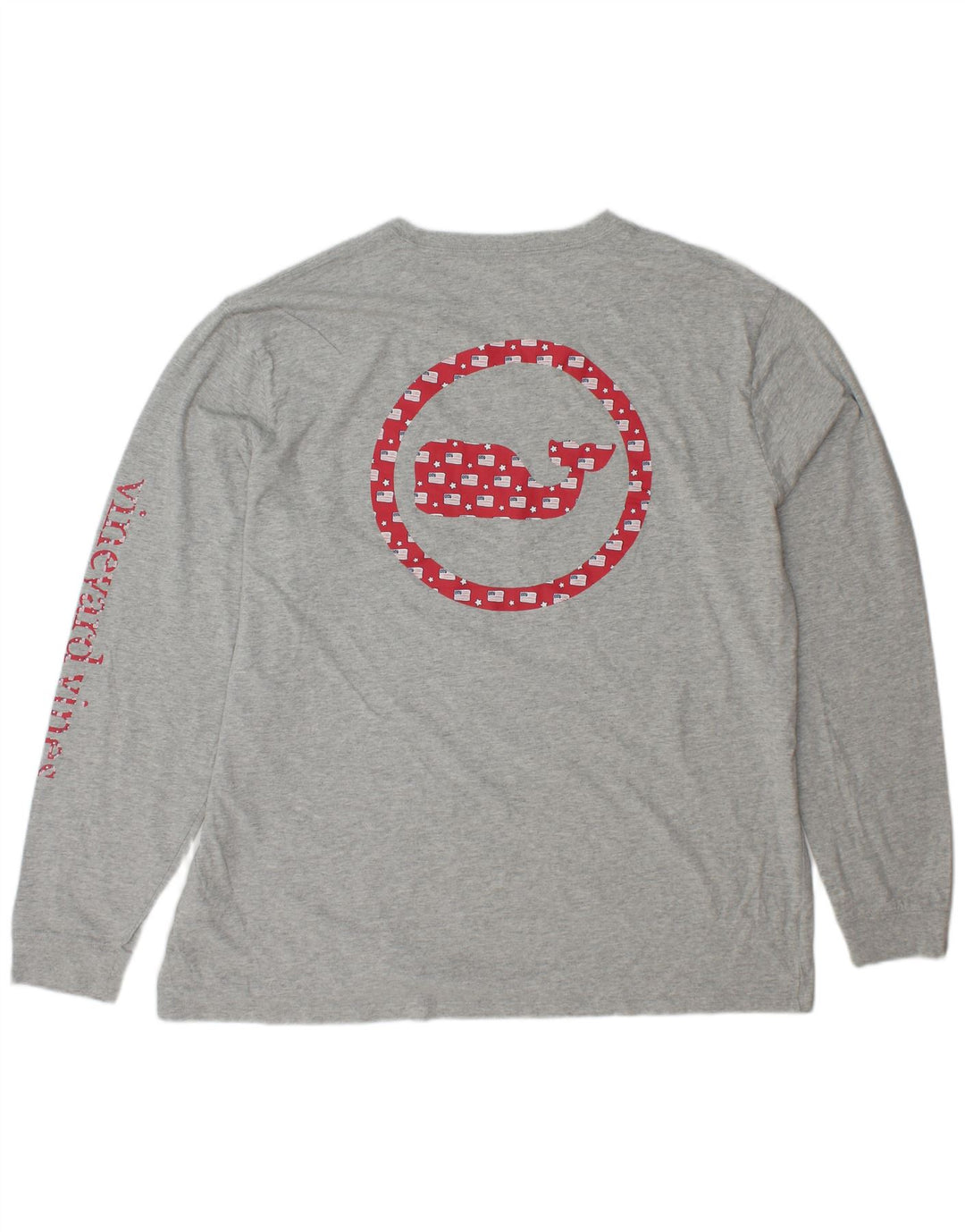 VINEYARD VINES Mens Graphic Top Long Sleeve XL Grey Cotton