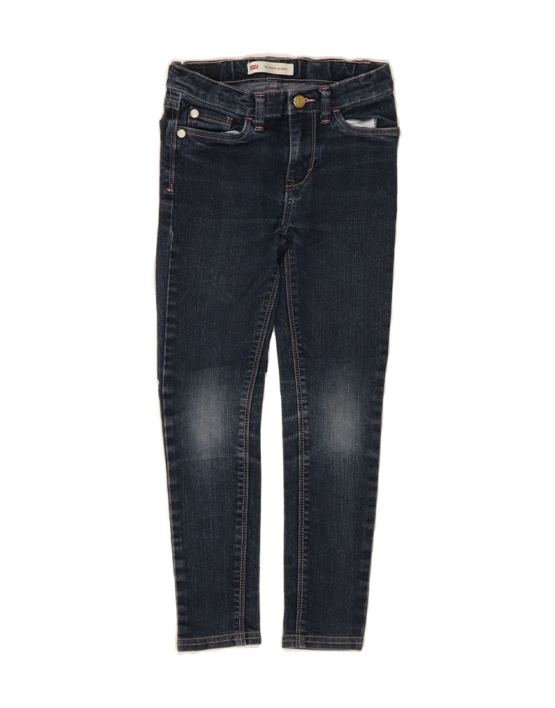 LEVI'S Girls 710 Super Skinny Jeans 6-7 Years W20 L20 Navy Blue Cotton Vintage Levi's and Second-Hand Levi's from Messina Hembry 