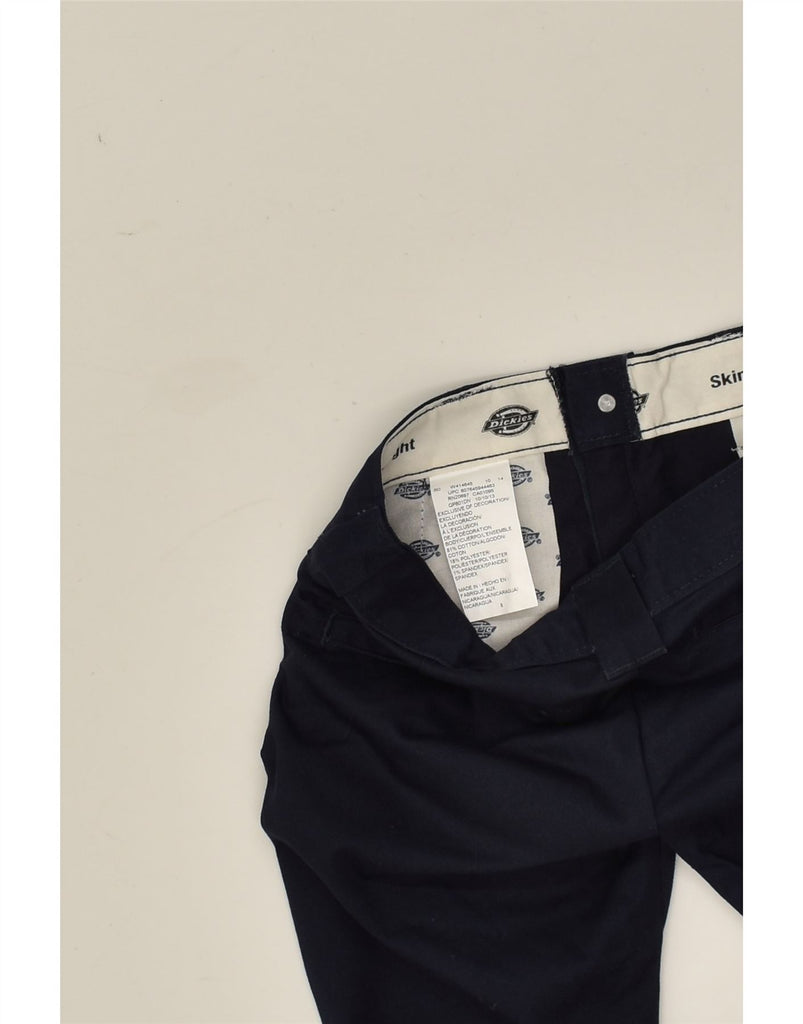 DICKIES Boys Skinny Straight Chino Trousers 7-8 Years W24 L23 Navy Blue | Vintage Dickies | Thrift | Second-Hand Dickies | Used Clothing | Messina Hembry 