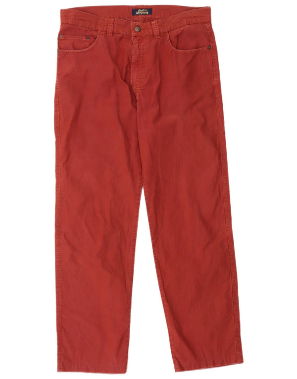 Best Company Mens Straight Casual Trousers W34 L29 Red Cotton