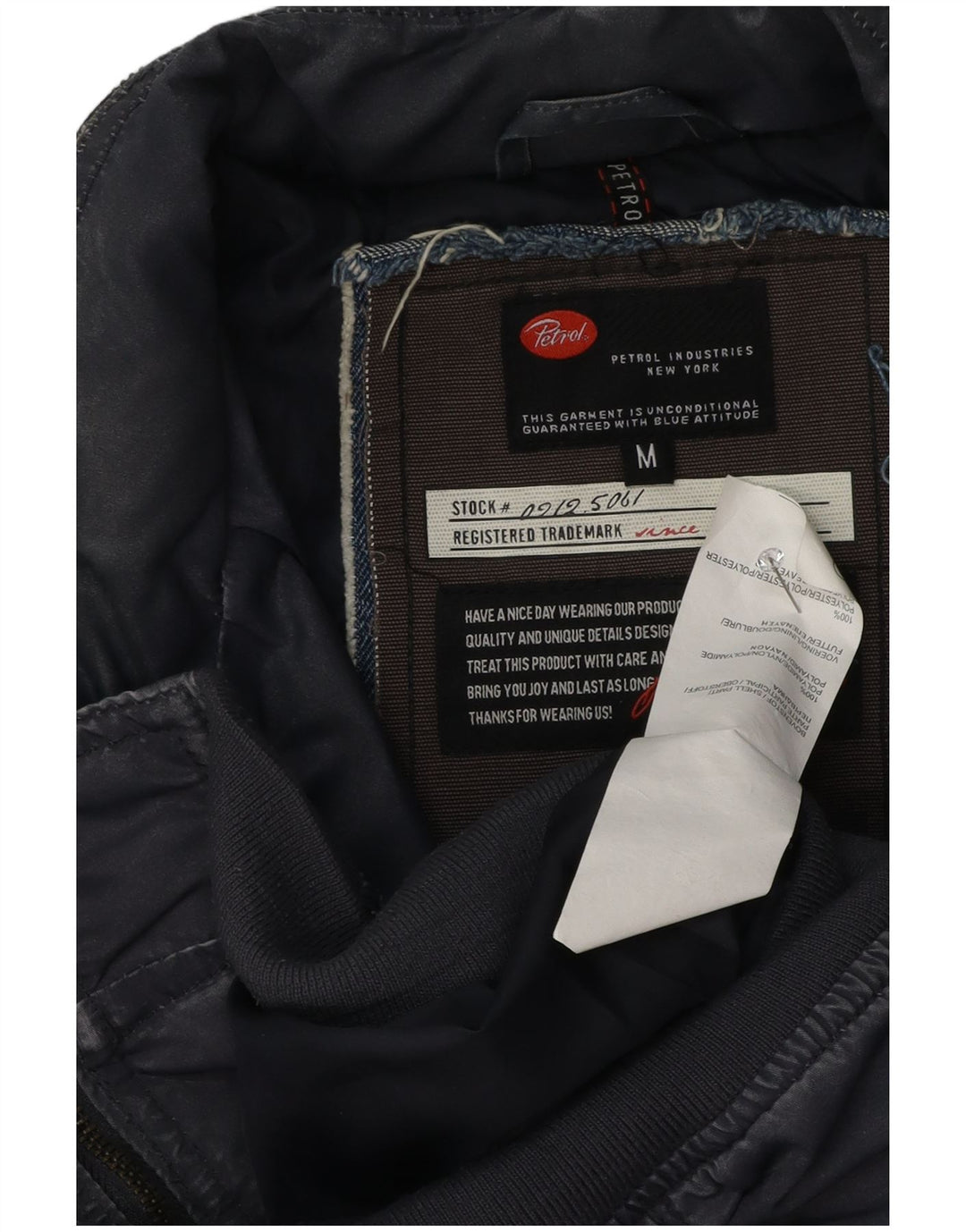 Petrol Industries Mens Graphic Bomber Jacket UK 38 Medium Navy Blue