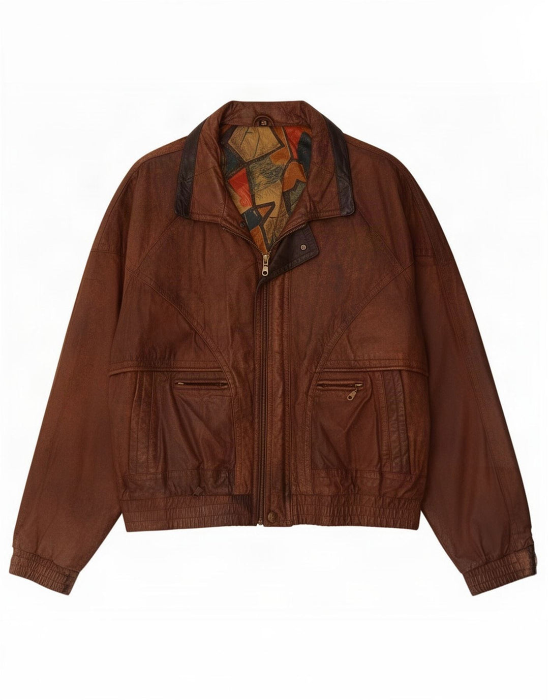 Vintage Mens Leather Jacket UK 42 XL Brown
