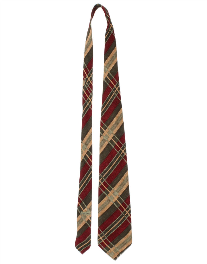 Giorgio Armani Mens Tie One Size Multicoloured Plaid Silk Classic