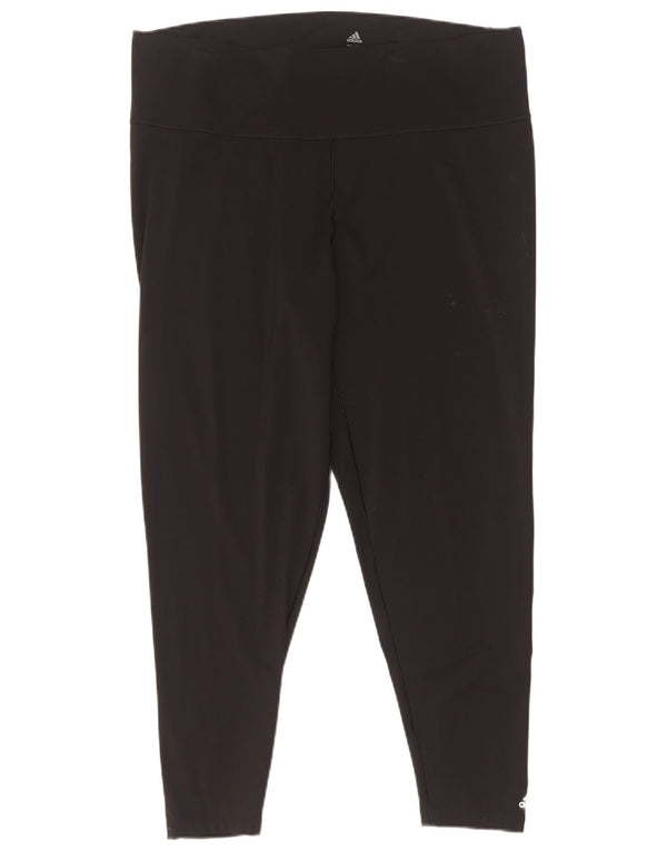 Adidas Womens Crop Leggings UK 24/26 2XL Black Nylon