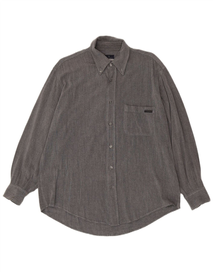 Trussardi Mens Shirt XL Grey Viscose
