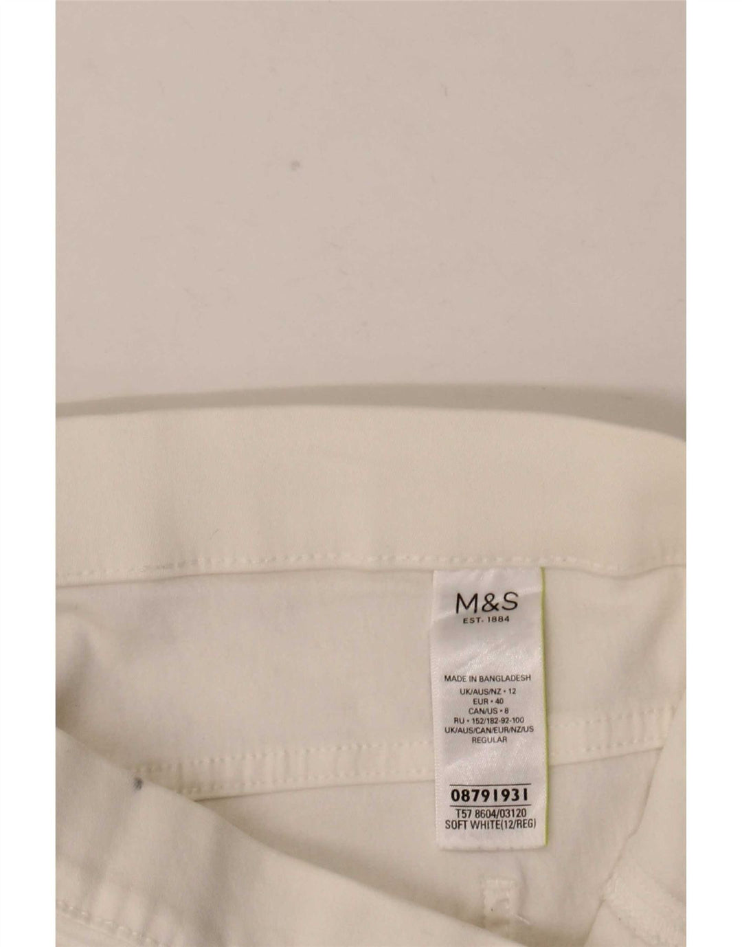 Marks & Spencer Womens Jegging Jeans UK 12 Medium W32 L28 White Cotton