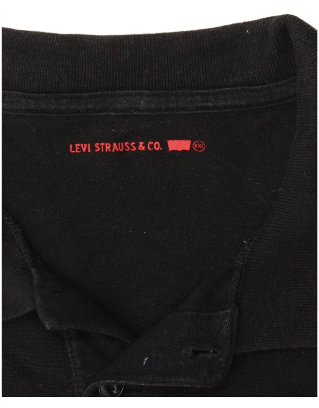 LEVI'S Mens Polo Shirt 2XL Black Cotton