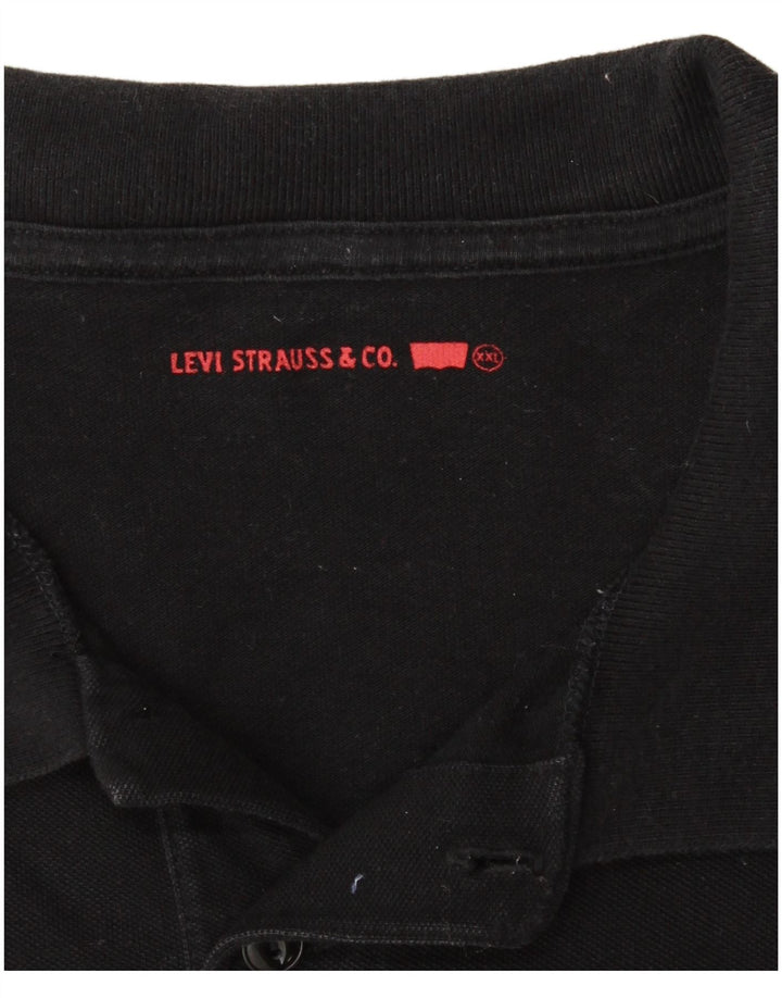 LEVI'S Mens Polo Shirt 2XL Black Cotton