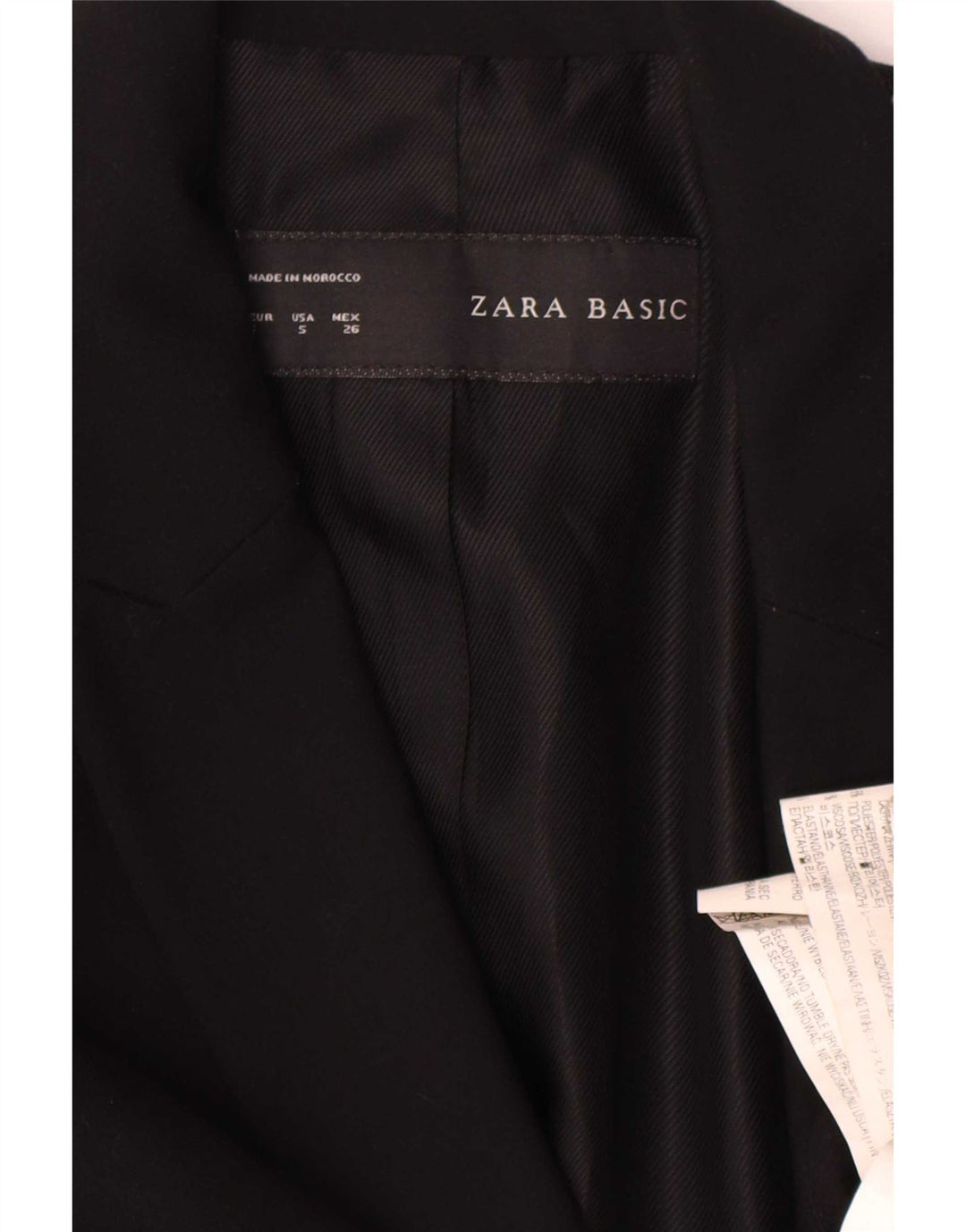 Zara Womens 1 Button Blazer Jacket UK 10 Small Black Polyester