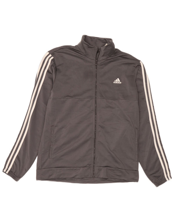 Adidas Mens Tracksuit Top Jacket Large Grey Polyester