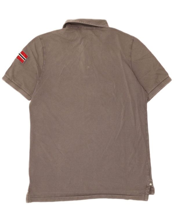 Napapijri Mens Polo Shirt Medium Grey Cotton