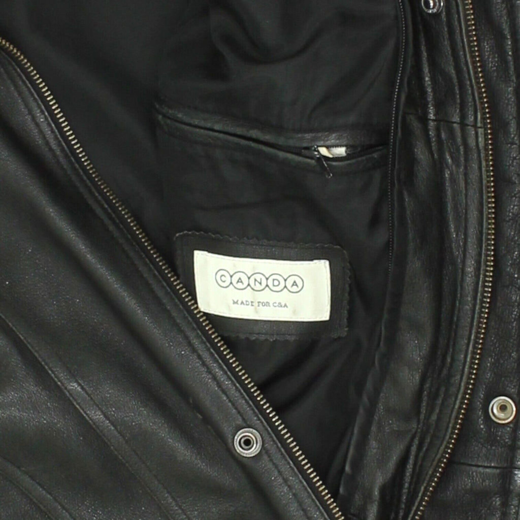 Canada Mens Black Leather Full Zip Motorcycle Jacket | Vintage Biker Gear VTG Vintage Messina Hembry and Second-Hand Messina Hembry from Messina Hembry 