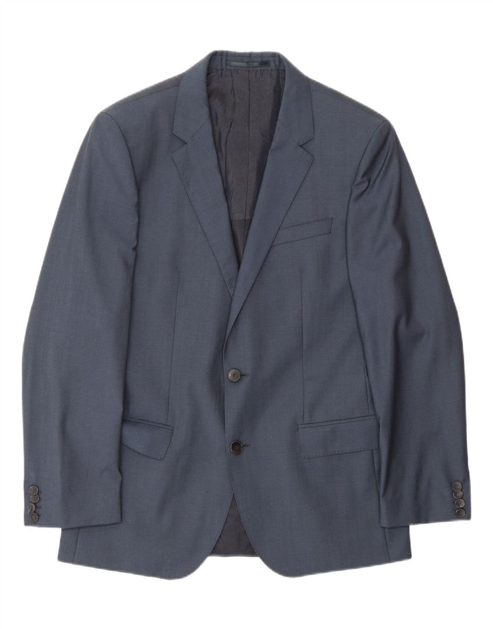 Hugo Boss Mens 2 Button Blazer Jacket IT 48 Medium Navy Blue Wool