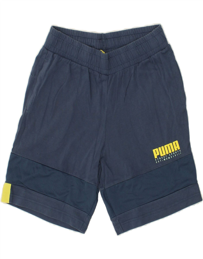 PUMA Boys Graphic Sport Shorts 13-14 Years Navy Blue Cotton | Vintage Puma | Thrift | Second-Hand Puma | Used Clothing | Messina Hembry 