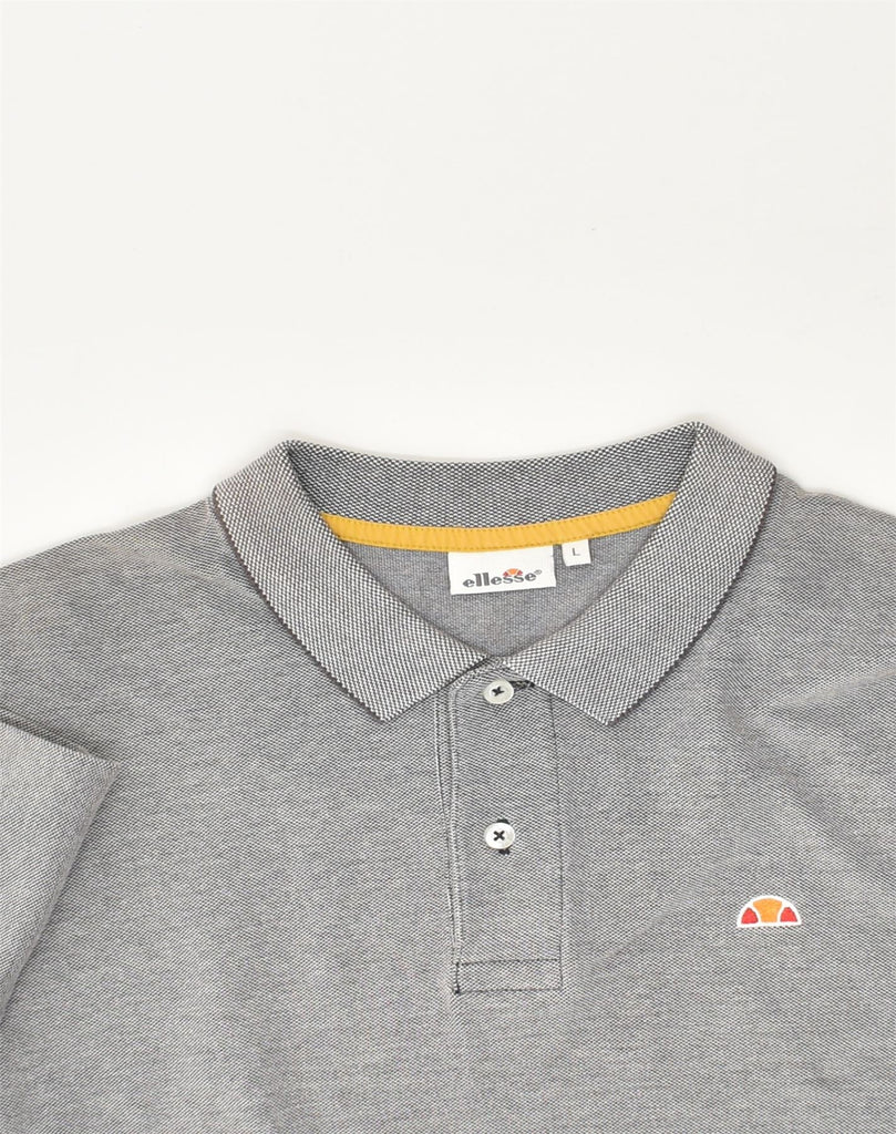 ELLESSE Mens Slim Polo Shirt Large Grey Cotton | Vintage Ellesse | Thrift | Second-Hand Ellesse | Used Clothing | Messina Hembry 