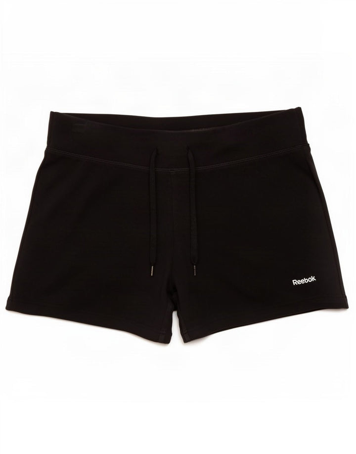 Reebok Womens Sport Shorts UK 14 Medium Black Cotton