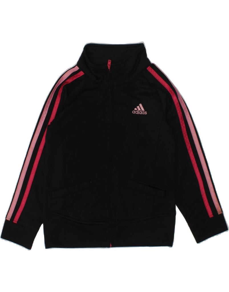 ADIDAS Girls Graphic Tracksuit Top Jacket 2-3 Years Black Polyester | Vintage Adidas | Thrift | Second-Hand Adidas | Used Clothing | Messina Hembry 