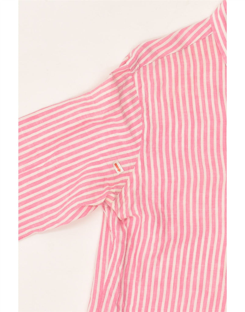 POLO RALPH LAUREN Mens Custom Fit Shirt Medium Pink Striped Cotton | Vintage Polo Ralph Lauren | Thrift | Second-Hand Polo Ralph Lauren | Used Clothing | Messina Hembry 
