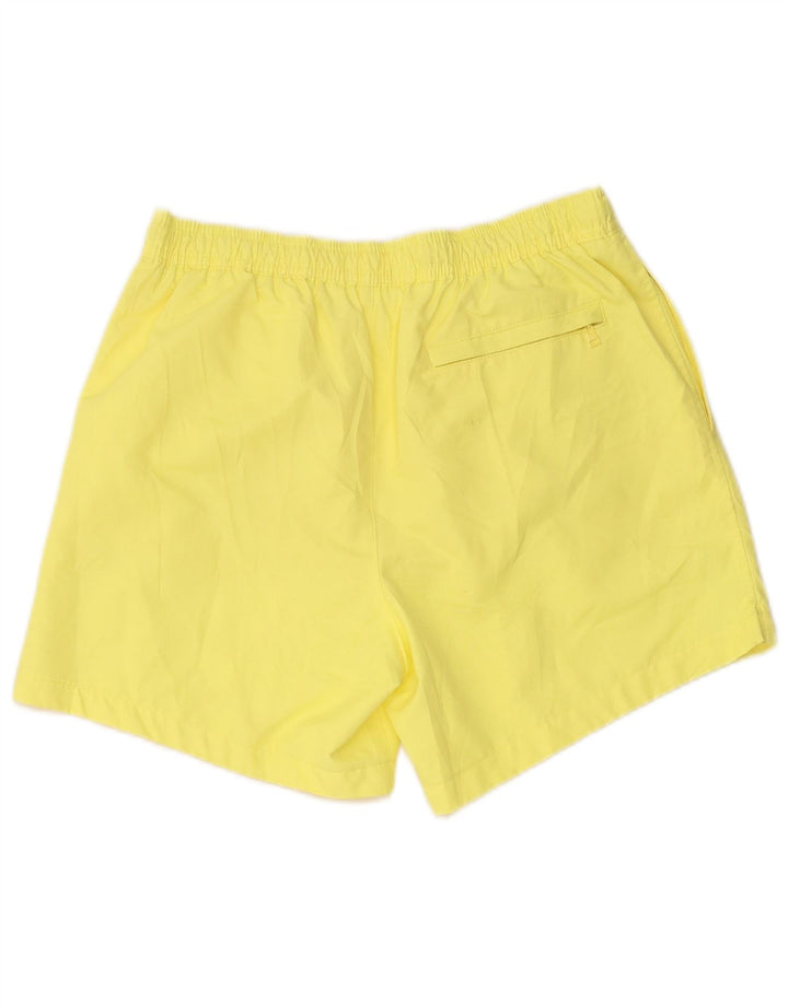 Calvin Klein Womens Graphic Swimming Shorts UK 12 Medium Yellow Polyester