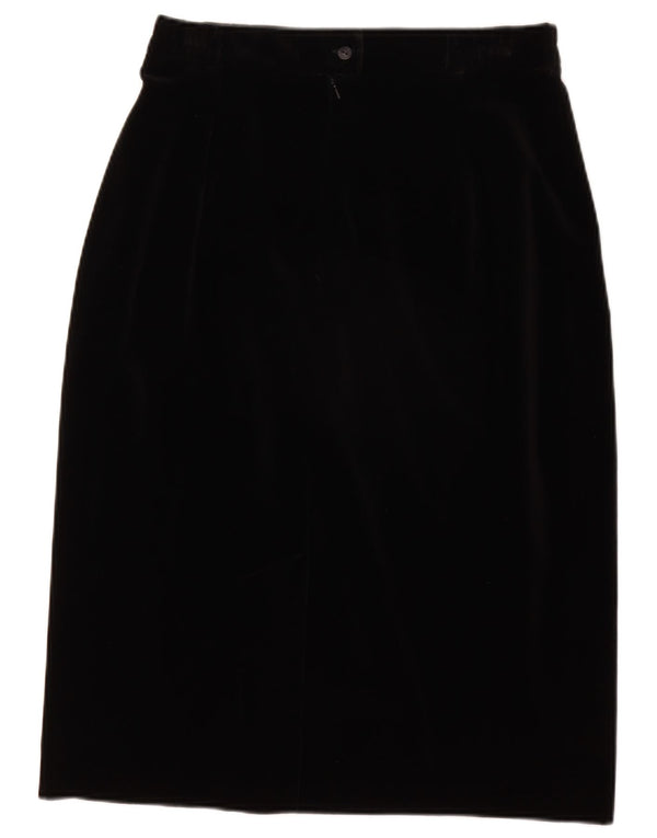 LIBRA Womens High Waist Velvet Pencil Skirt UK 16 Large W28  Black Cotton