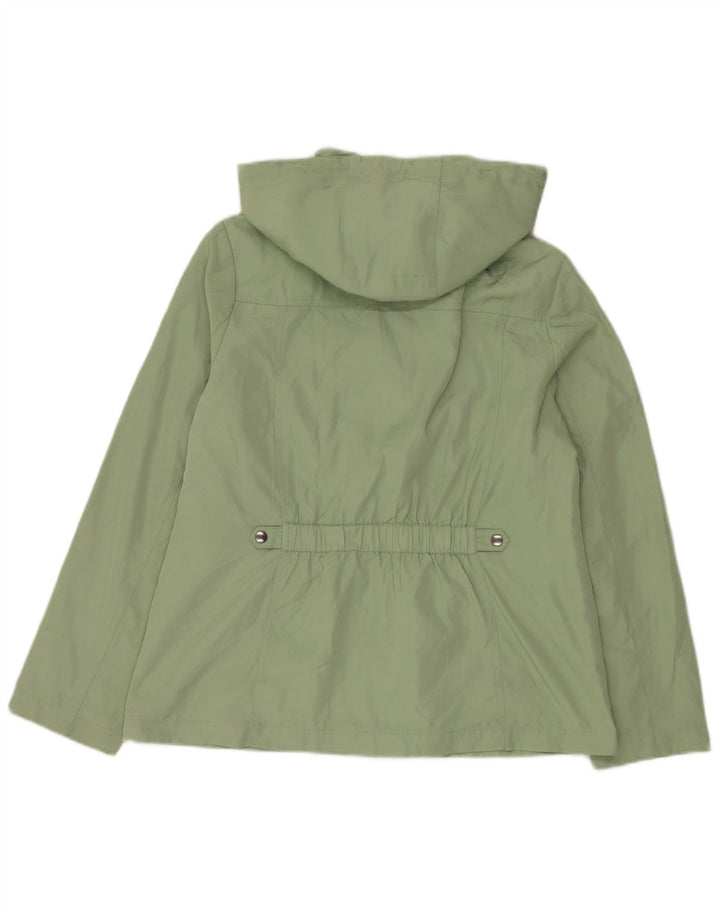 Marks & Spencer Womens Hooded Utility Jacket UK 14 Large Green Polyester