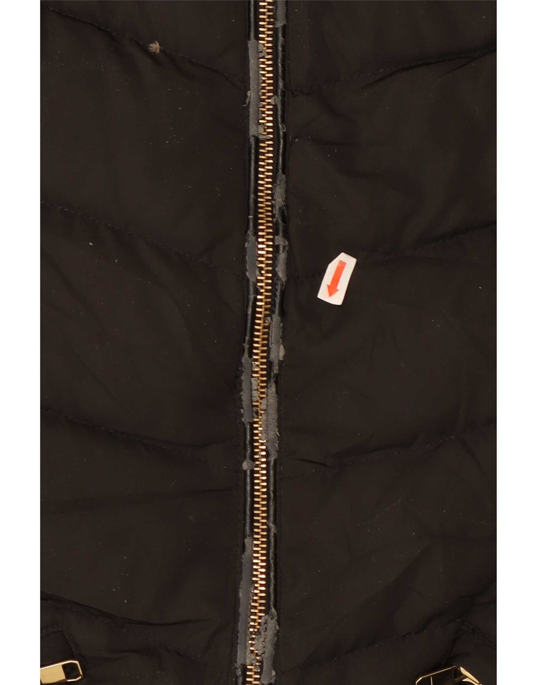 Zara Womens Hooded Padded Coat UK 12 Medium Black Polyester