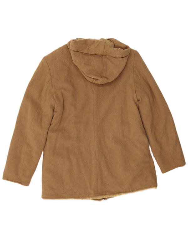 Guess Womens Hooded Parka Jacket UK 14 Large Beige Nylon