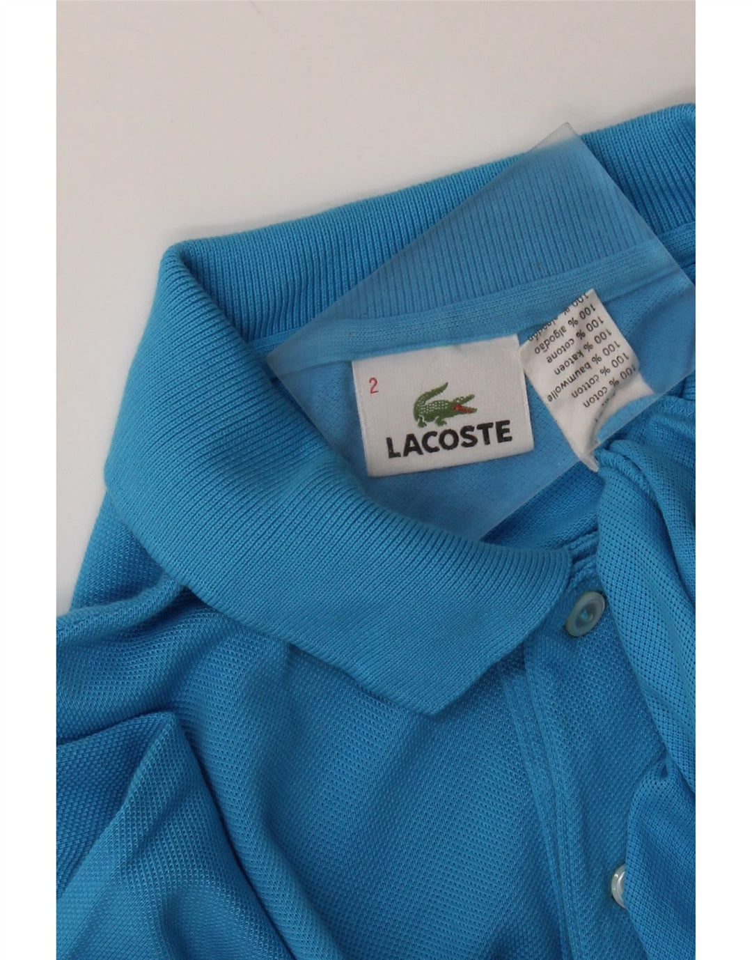 LACOSTE Mens Polo Shirt Size 2 XS Blue Cotton