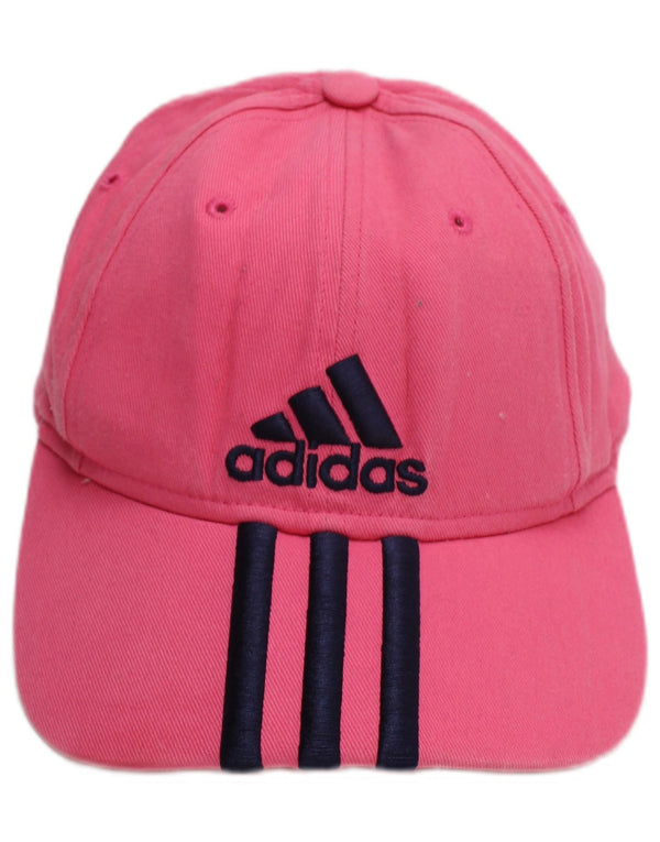 Adidas Girls Graphic Baseball Cap One Size Pink Striped Cotton