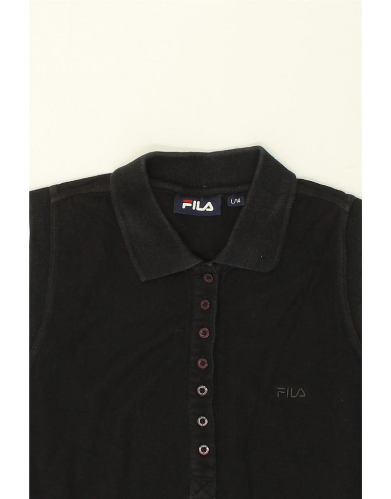 FILA Girls Sleeveless Polo Shirt 13-14 Years Large Black Vintage Fila and Second-Hand Fila from Messina Hembry 