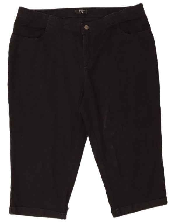 Lee Womens Straight Capri Trousers US 18 2XL W38 Black Cotton
