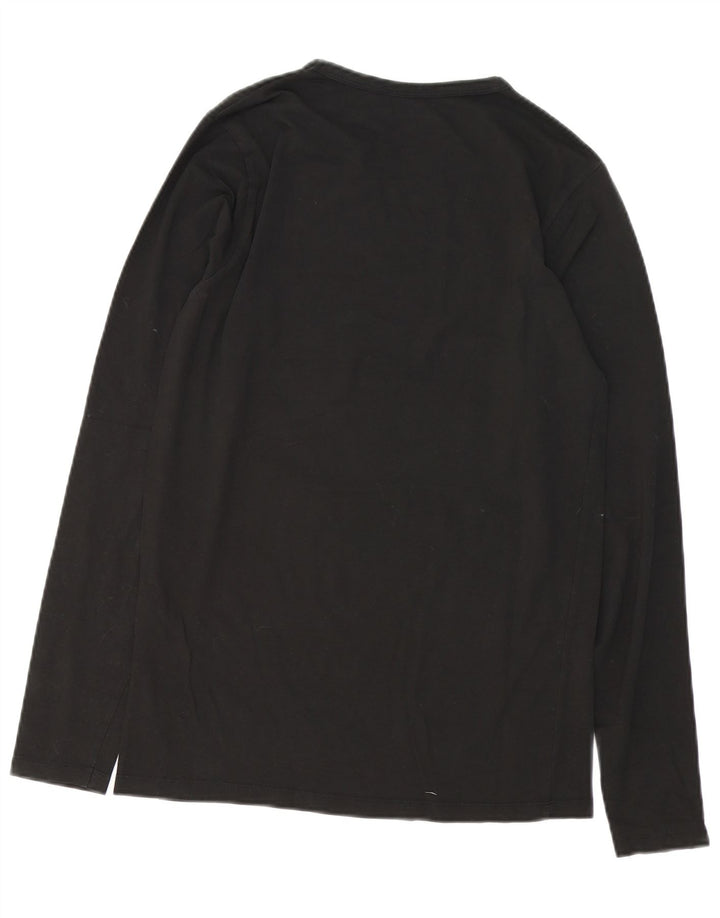 Jack & Jones Mens Top Long Sleeve Medium Black Cotton