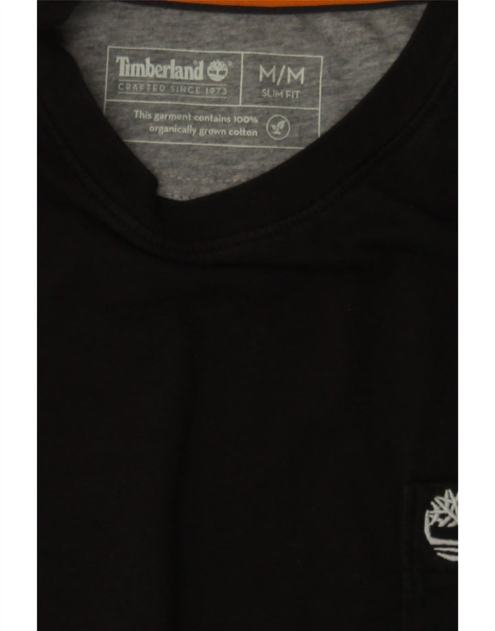 TIMBERLAND Mens Slim Fit T-Shirt Top Medium Black Cotton Vintage Timberland and Second-Hand Timberland from Messina Hembry 