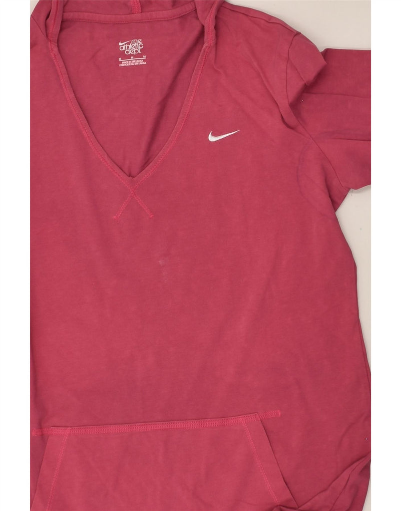 NIKE Womens Hoodie Jumper UK 12 Medium Burgundy | Vintage Nike | Thrift | Second-Hand Nike | Used Clothing | Messina Hembry 