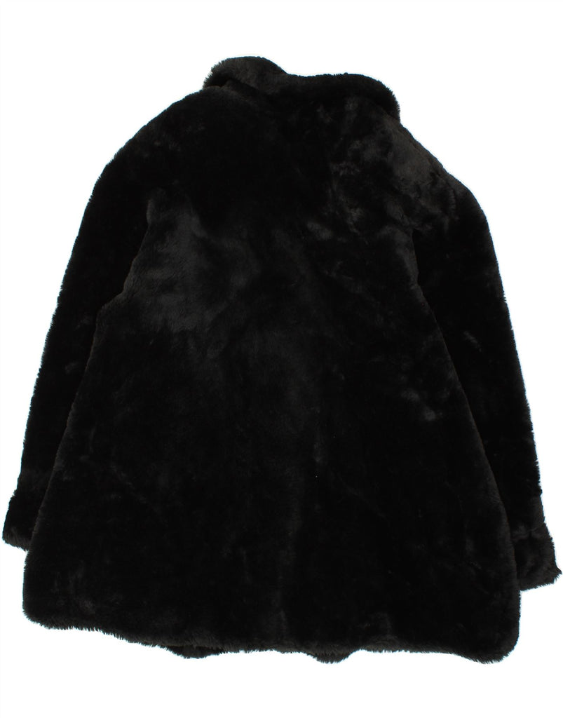 VINTAGE Womens Faux Fur Overcoat UK 18 XL Black Vintage Vintage and Second-Hand Vintage from Messina Hembry 