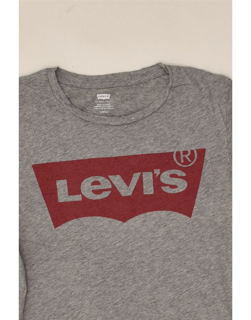 LEVI'S Womens Graphic T-Shirt Top UK 10 Small Grey | Vintage Levi's | Thrift | Second-Hand Levi's | Used Clothing | Messina Hembry 