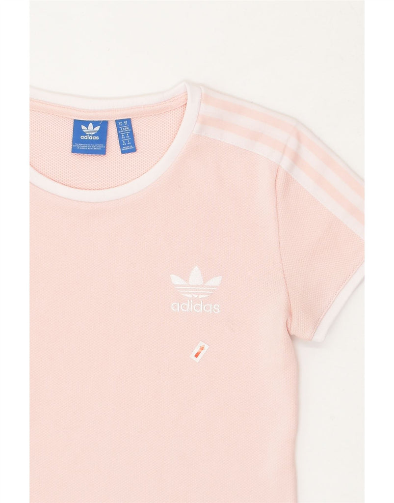 ADIDAS Womens T-Shirt Top UK 14 Medium Pink Polyester | Vintage Adidas | Thrift | Second-Hand Adidas | Used Clothing | Messina Hembry 