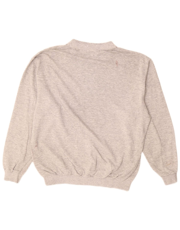 Wrangler Mens Sweatshirt Jumper Large Grey Striped Cotton