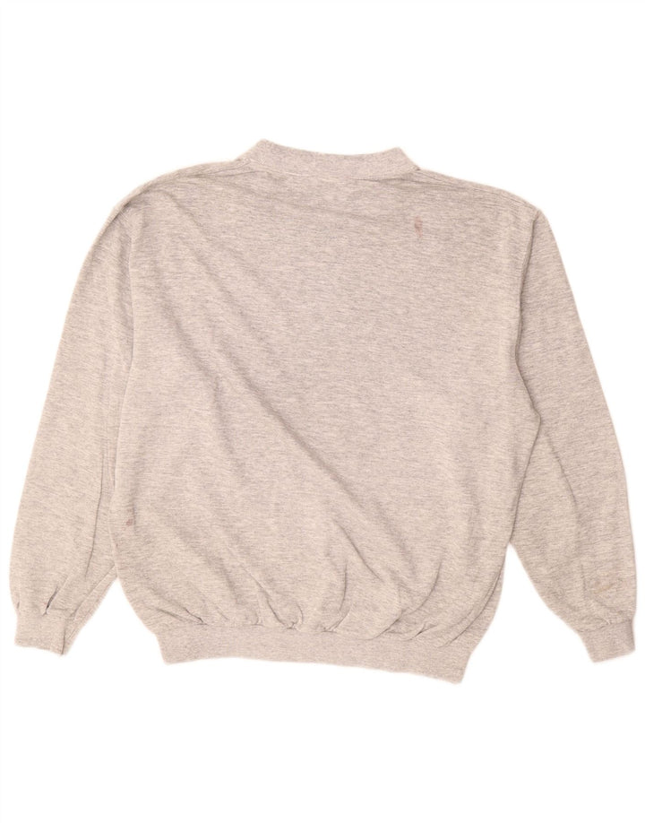 Wrangler Mens Sweatshirt Jumper Large Grey Striped Cotton
