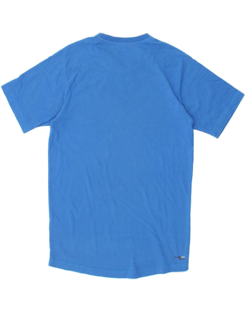ADIDAS Mens Climalite Graphic T-Shirt Top Small Blue Vintage Adidas and Second-Hand Adidas from Messina Hembry 