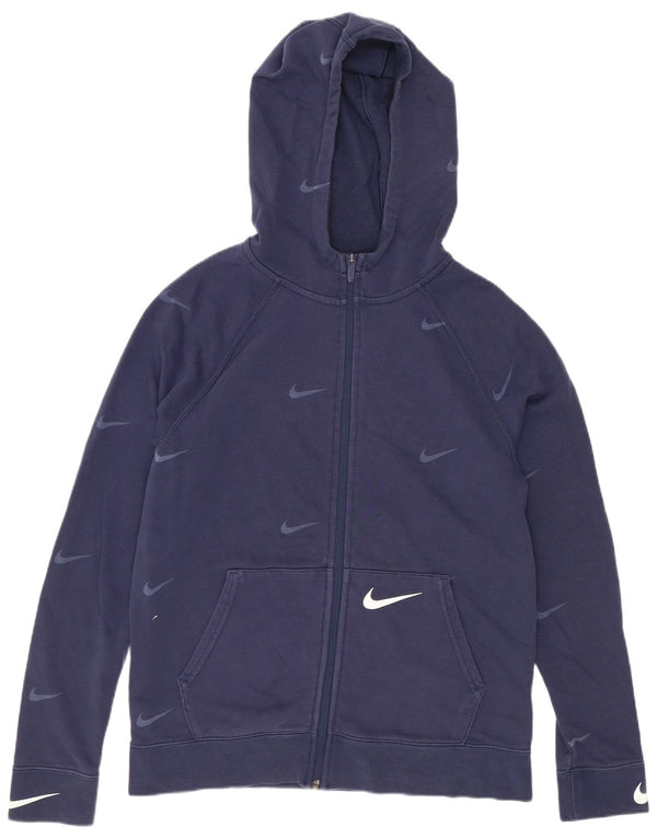 Nike Boys Graphic Standard Fit Zip Hoodie Sweater 13-14 Years XL Navy Blue