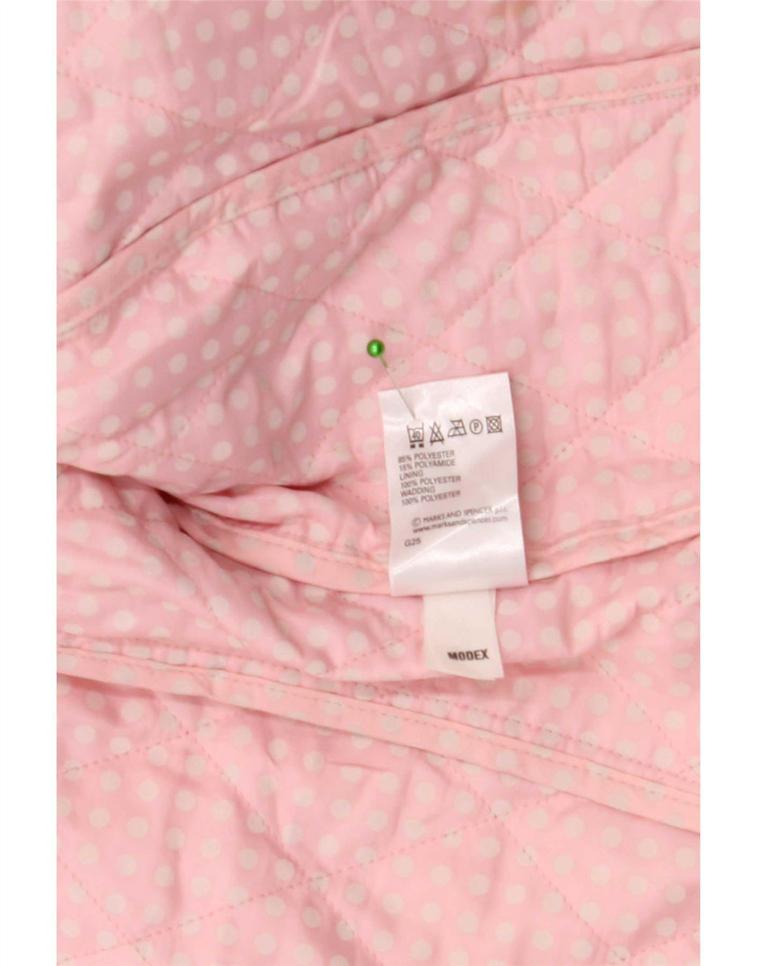Marks & Spencer Womens Quilted Jacket UK 10 Small Pink Polyester