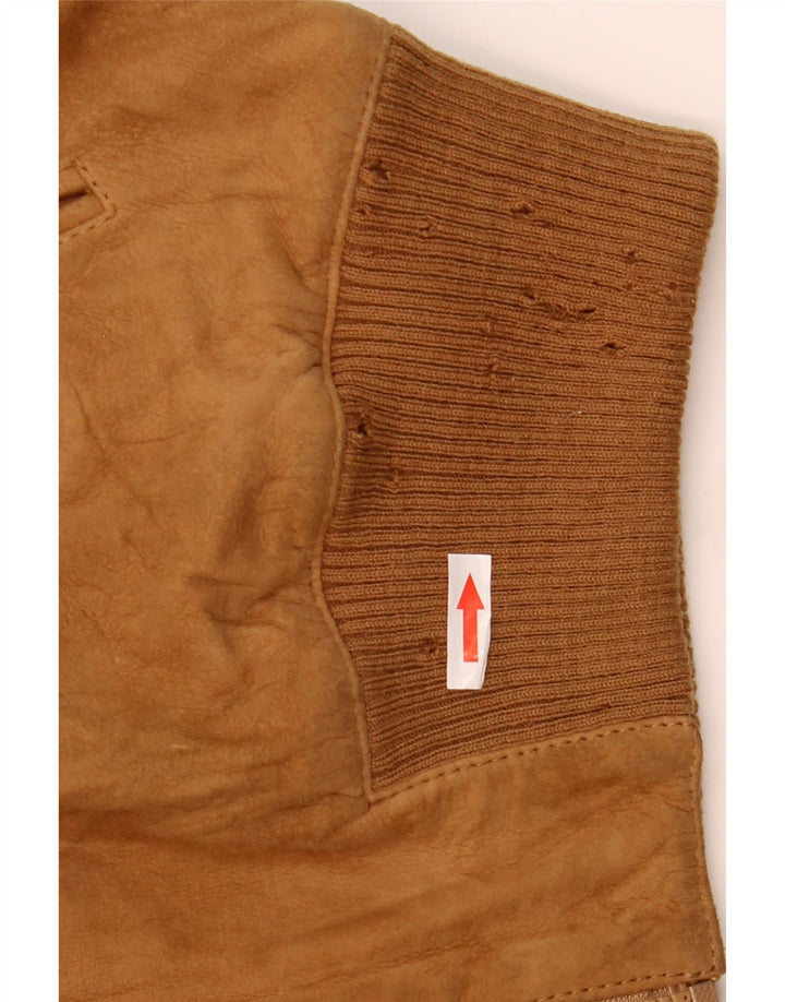 Arpel Mens Suede Bomber Jacket IT 52 XL Brown Leather